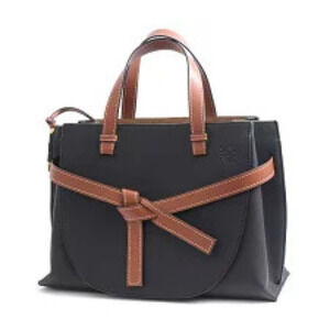 Loewe Gate Top Handle Bag Black Brown Leather